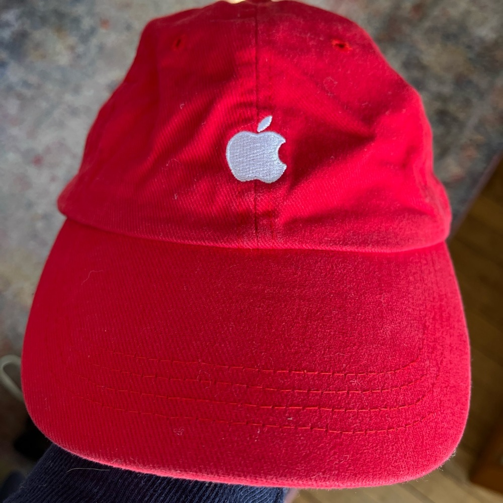 Apple baseball cap, red, excellent condition.